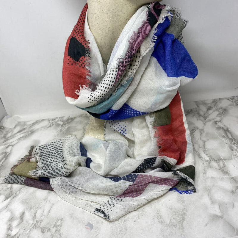 WOMEN'S SCARF/SHAWL white blue pink