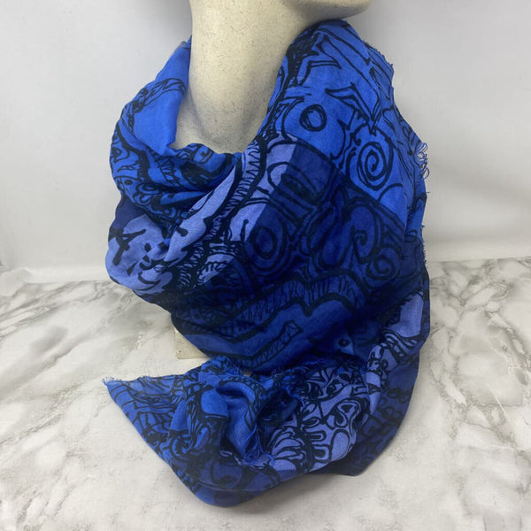 SUZY ROHER WOMEN'S SCARF/SHAWL blue print