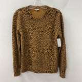 J CREW WOMEN'S CASHMERE leopard brown black mix L