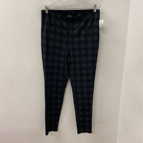 MICHEL STUDIO WOMEN'S PLUS BOTTOM grey black plaid 1X