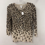 DRESSBARN WOMEN'S CARDIGAN beige black leopard XLP