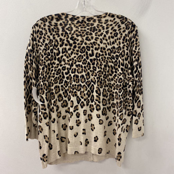 DRESSBARN WOMEN'S CARDIGAN beige black leopard XLP