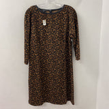 TALBOTS WOMEN'S DRESS brown black leopard print 16P