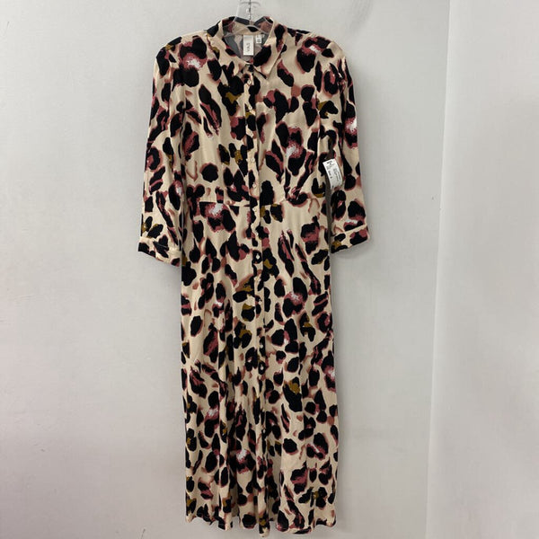 Y.A.S. WOMEN'S DRESS pink animal print S