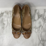 GUCCI WOMEN'S HEELS tan brown mix 38.5