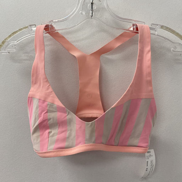 LULULEMON WOMEN'S ACTIVE BRA pink white mix XS