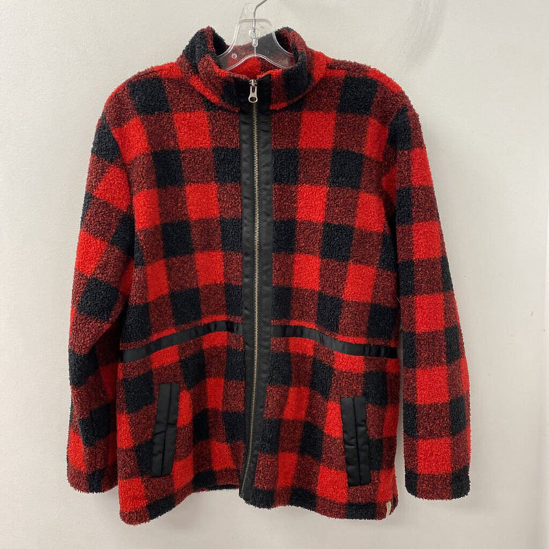 WOMEN'S COAT red black mix L