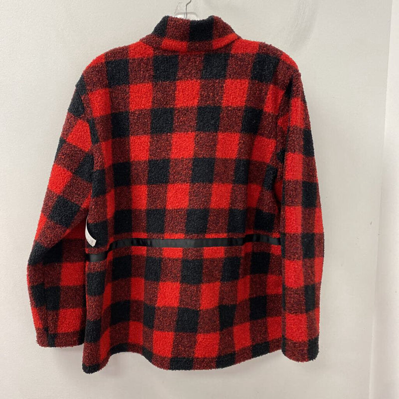 WOMEN'S COAT red black mix L