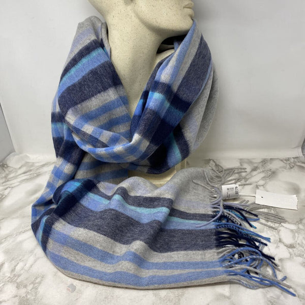 HUDSON NORTH WOMEN'S SCARF/SHAWL blue navy grey mix O/S