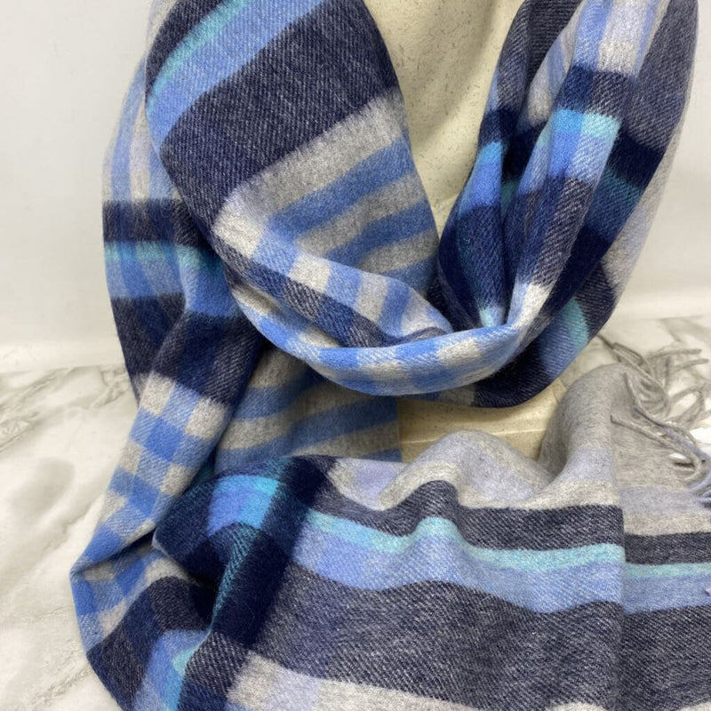 HUDSON NORTH WOMEN'S SCARF/SHAWL blue navy grey mix O/S