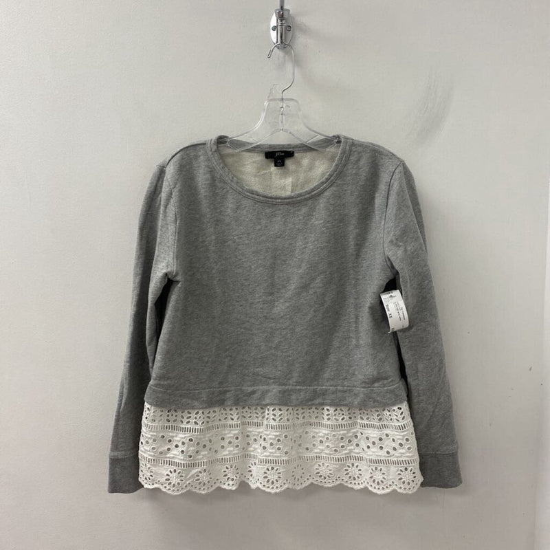 J CREW WOMEN'S SWEATER grey white XS