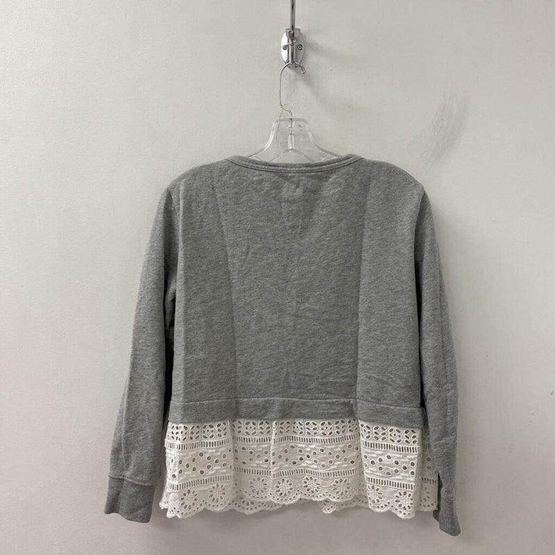 J CREW WOMEN'S SWEATER grey white XS