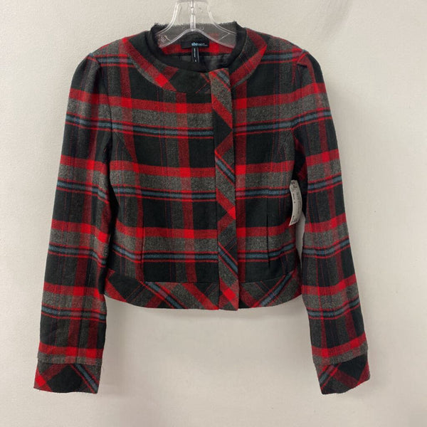 WOMEN'S BLAZER/JACKET red black plaid 2