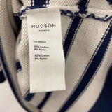 HUDSON NORTH WOMEN'S PLUS TOP navy white striped 1X