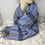 & other stories WOMEN'S SCARF/SHAWL blue tan mix