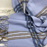 & other stories WOMEN'S SCARF/SHAWL blue tan mix