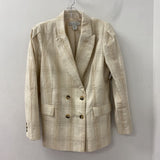 RACHEL rachel roy WOMEN'S BLAZER/JACKET cream yellow plaid M