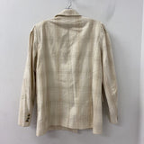 RACHEL rachel roy WOMEN'S BLAZER/JACKET cream yellow plaid M