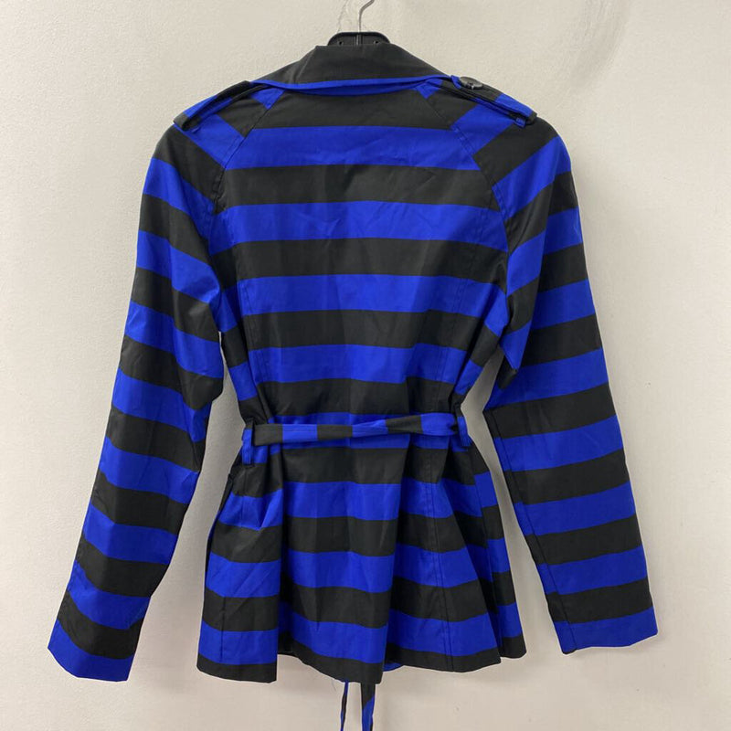 SANDRO WOMEN'S COAT blue black stripe S