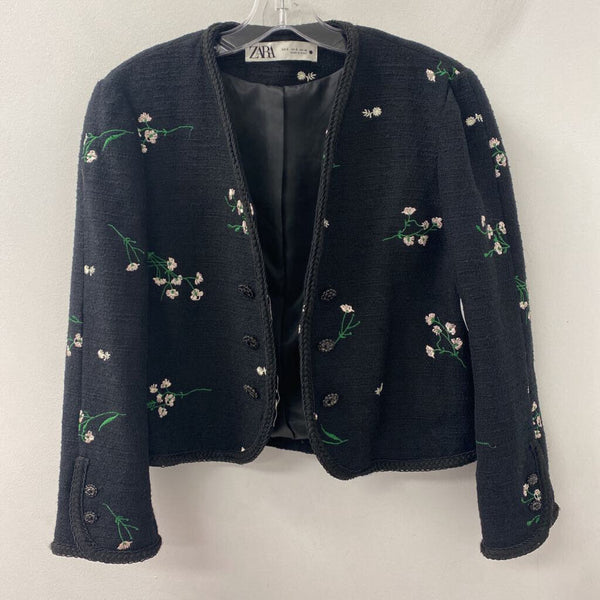 ZARA WOMEN'S BLAZER/JACKET black white green S