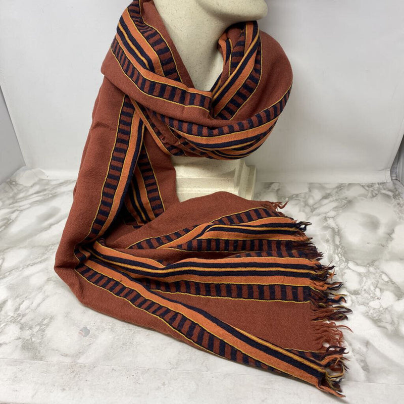 WILFRED WOMEN'S SCARF/SHAWL rust orange black