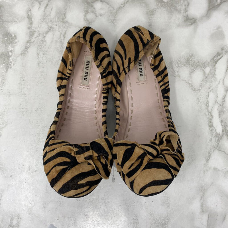 MIU MIU WOMEN'S FLATS animal print 38.5