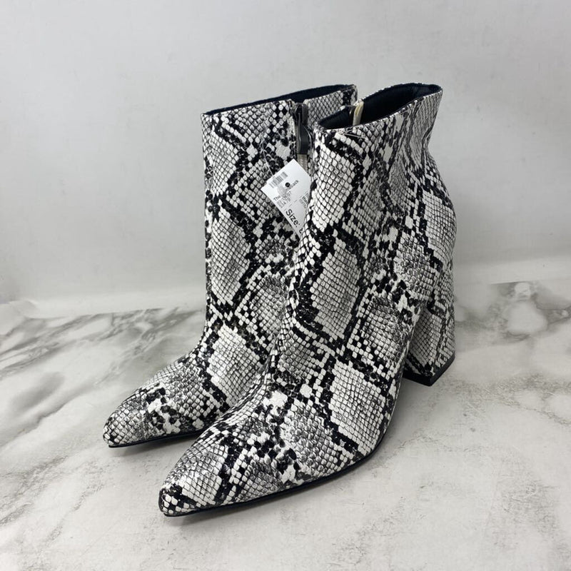 WOMEN'S BOOTS black white mix 8