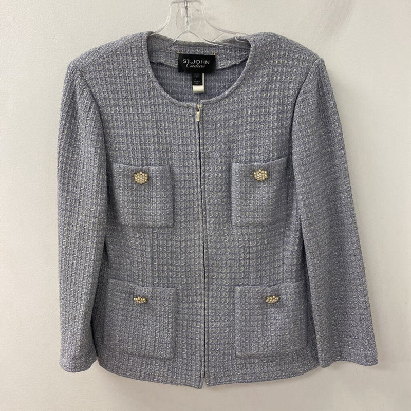 ST JOHN WOMEN'S BLAZER/JACKET blue silver 12