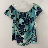 MAEVE WOMEN'S BLOUSE/SHIRT teal navy mix XS