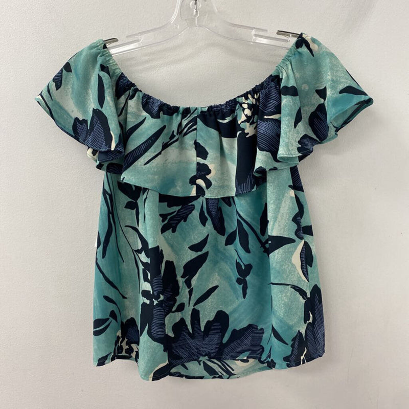 MAEVE WOMEN'S BLOUSE/SHIRT teal navy mix XS