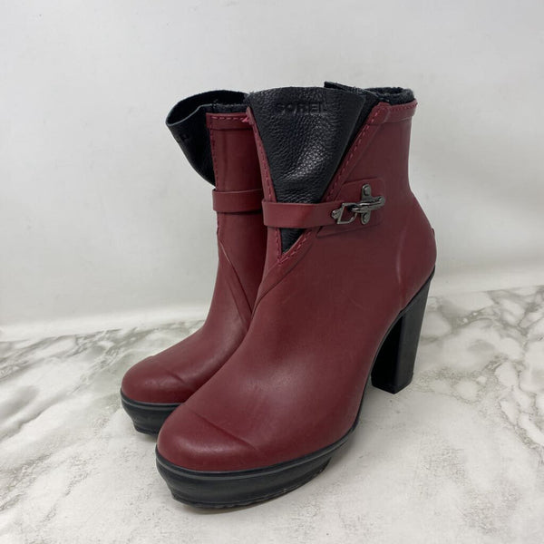 SOREL WOMEN'S BOOTS burgundy black mix 9.5