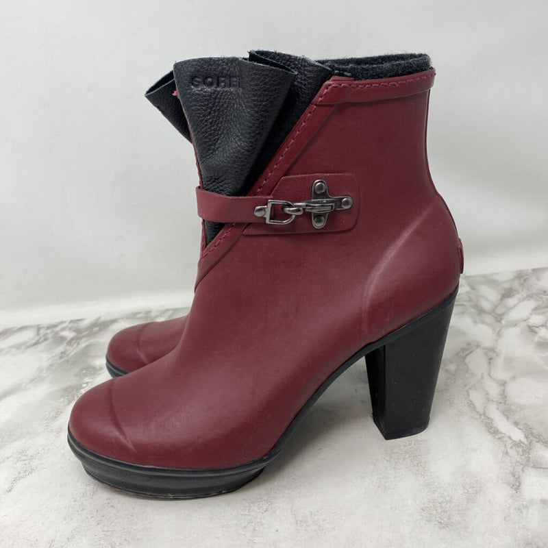 SOREL WOMEN'S BOOTS burgundy black mix 9.5