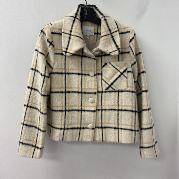 GREYLIN WOMEN'S COAT cream black check M