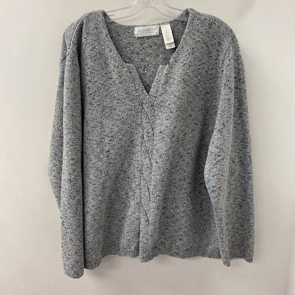 LIZ CLAIBORNE WOMEN'S PLUS TOP grey multi-fleck 3X