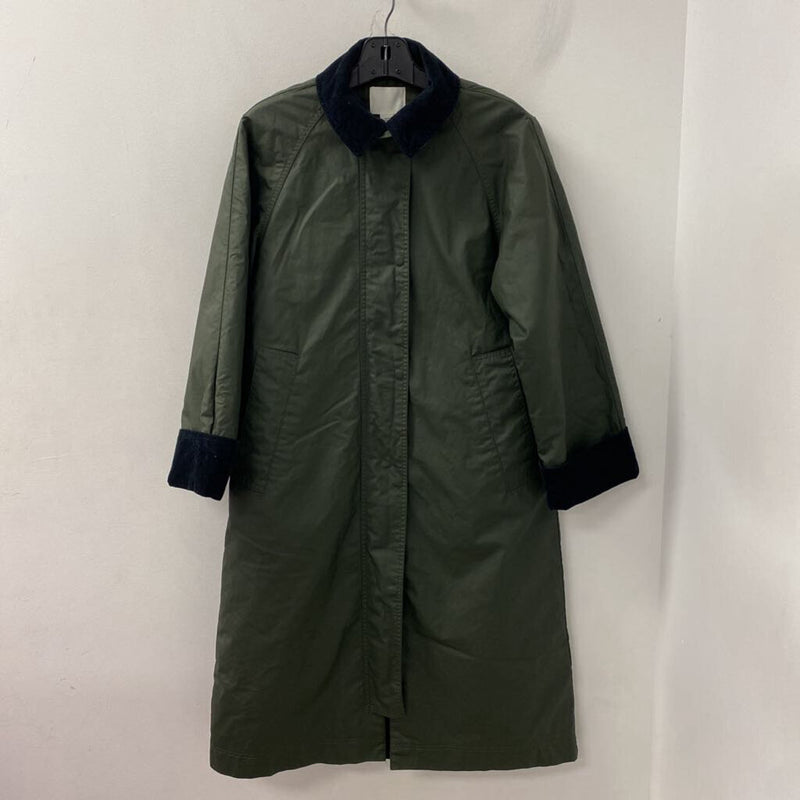 H&M WOMEN'S COAT olive green black mix XS