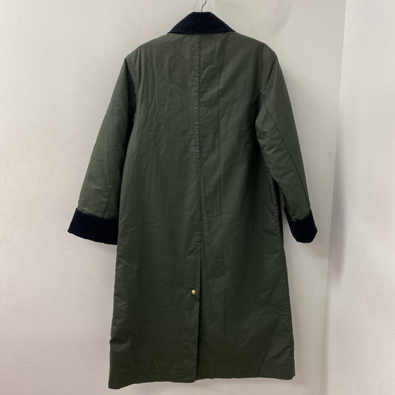 H&M WOMEN'S COAT olive green black mix XS