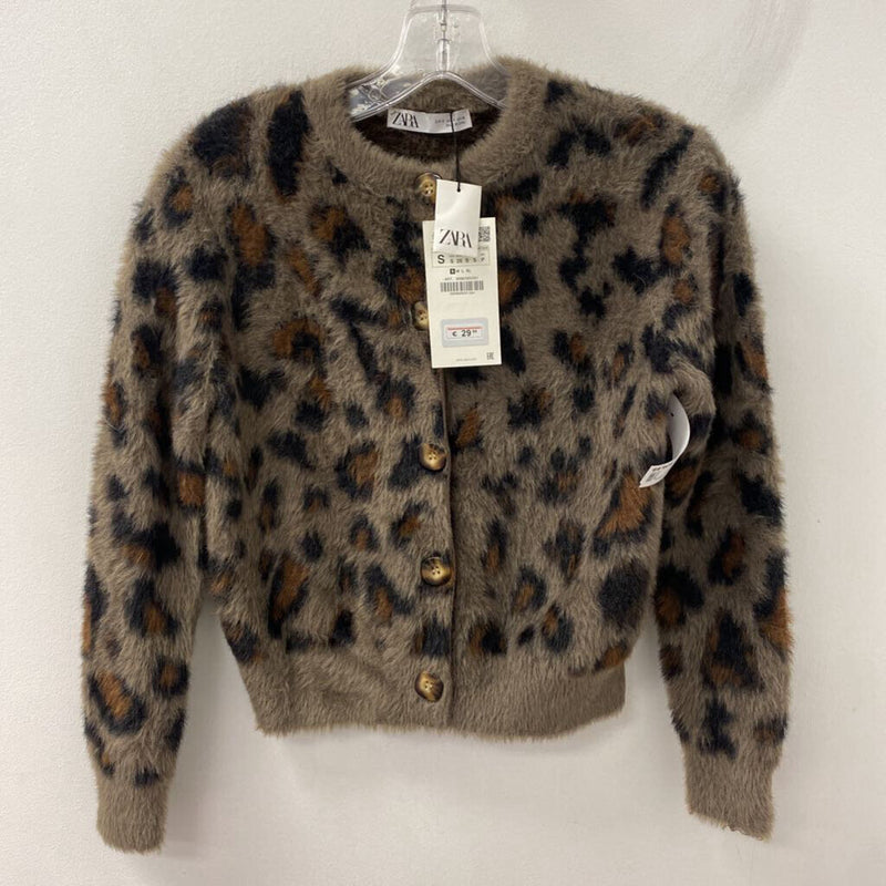 ZARA WOMEN'S CARDIGAN leopard print S