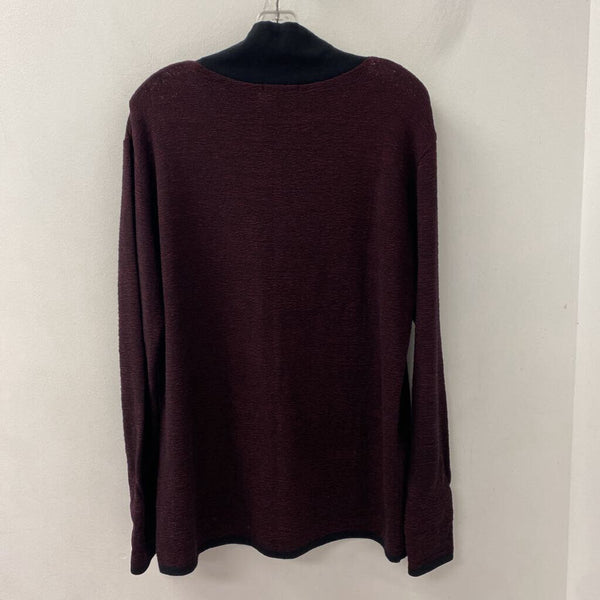 SARAH PACINI WOMEN'S SWEATER burgundy black mix O/S