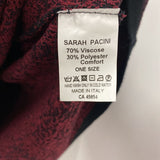 SARAH PACINI WOMEN'S SWEATER burgundy black mix O/S