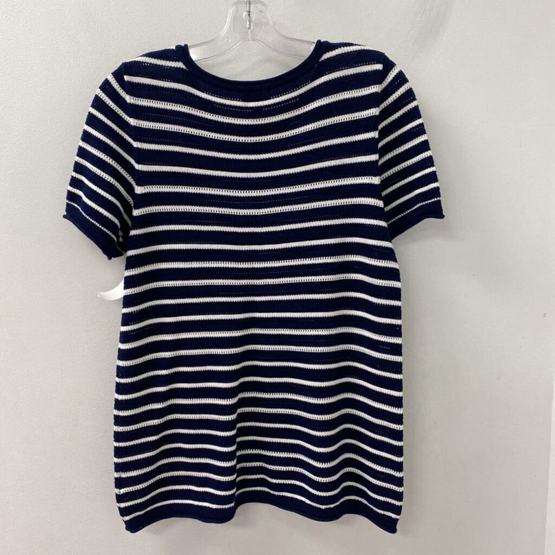 JNY jones new york WOMEN'S SWEATER navy white striped M